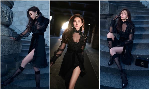 ▲林志玲服裝下身採用高衩剪裁，突顯出修長的美腿。（圖／翻攝自Instagram／chiling.lin）
