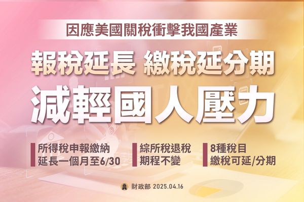 ▲▼財政部宣布報稅延長、繳稅可申請延分期。（圖／翻攝財政部臉書）