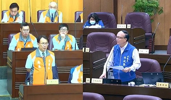▲林政賢市議員於交通局工作報告中提質詢