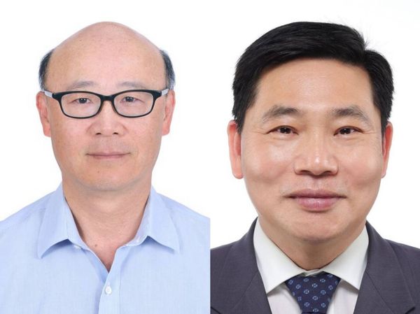▲左為行政院核定的高雄港務分公司總經理王派峰；右為台中港務分公司總經理林春福。（圖／港務公司）