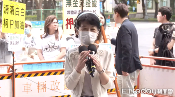 ▲▼             柯文哲第二次召開準備庭，妻子陳佩琪、民眾黨主席黃國昌發言。（圖／記者許靖騏攝，下同）