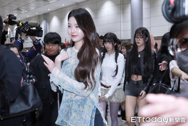 ▲▼韓國女團IVE桃機抵台。（圖／記者周宸亘攝）