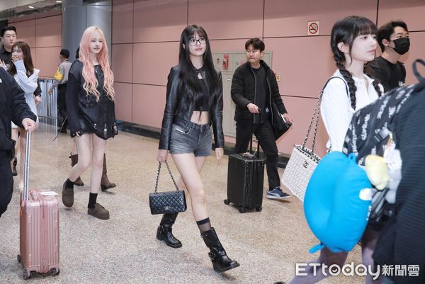▲▼韓國女團IVE桃機抵台。（圖／記者周宸亘攝）