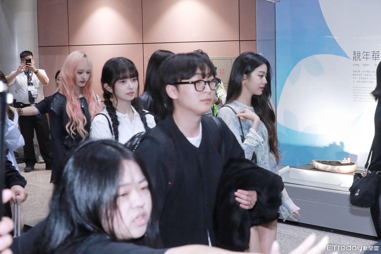▲▼韓國女團IVE桃機抵台。（圖／記者周宸亘攝）