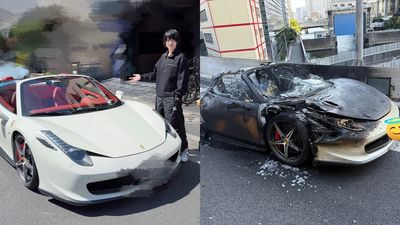 法拉利剛買1小時「上國道竟火燒車」! 製作人無奈曝現場驚悚照