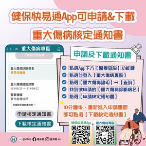 30類重大傷病核定免跑一趟!「健保快易通App」也可下載了