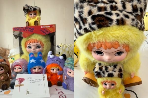 ▲▼虞書欣送全紅嬋娃娃。（圖／翻攝自微博）