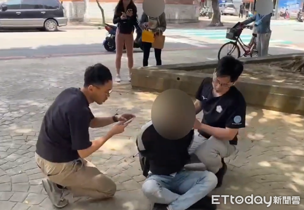 ▲女子與警方合作誘出車手，被員警一招大外割制伏。（圖／桃園警分局提供、下同）