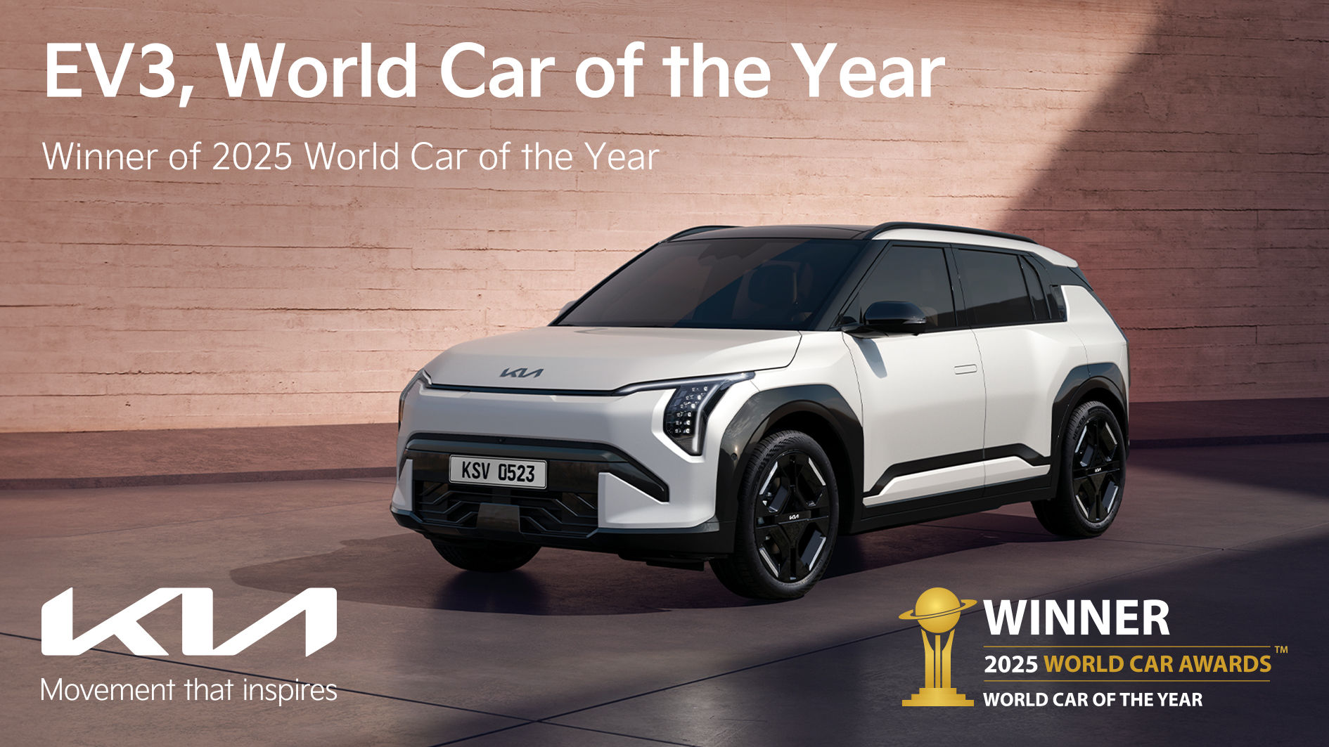 ▲KIA EV3獲2025年度風雲車。（圖／翻攝自KIA）