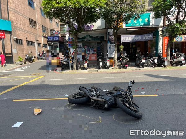 ▲騎車前往打工的林女，閃避不及撞上穿越馬路的湯婦。（圖／記者陸運陞翻攝）