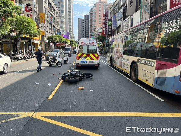▲騎車前往打工的林女，閃避不及撞上穿越馬路的湯婦。（圖／記者陸運陞翻攝）