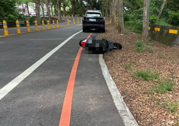 ▲139縣道阿北過彎道摔車。（圖／民眾提供）