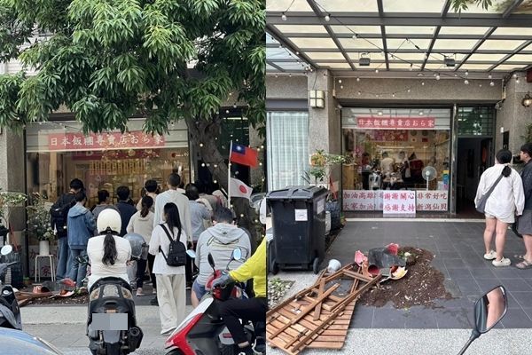 ▲消息曝光後，高雄人力挺遭砸飯糰店。（圖／翻攝臉書／高雄美食地圖）