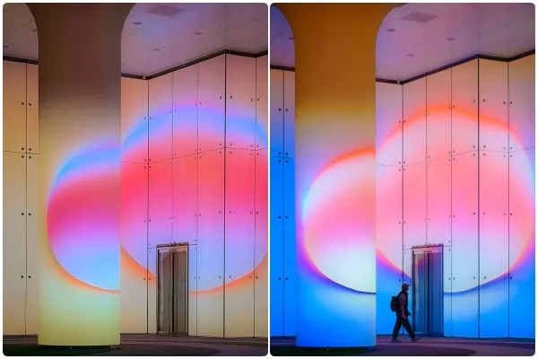 ▲Taipei Lumitree（敦南之森）即日起換上光影作品《陽顏 SUN HUE》。（圖／IG@der_iiiiiiii 提供）