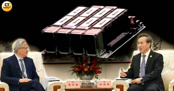 美中貿易戰加劇，輝達晶片再度受阻，讓黃仁勳17日到北京跟中國官員座談。（圖／黃耀徵攝、翻攝自央視）