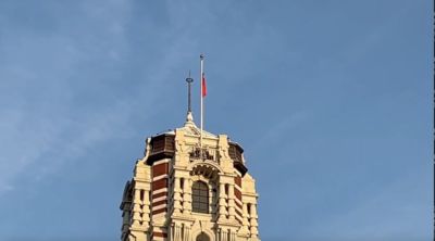 影/直擊總統府今早降半旗 賴清德哀悼教宗方濟各
