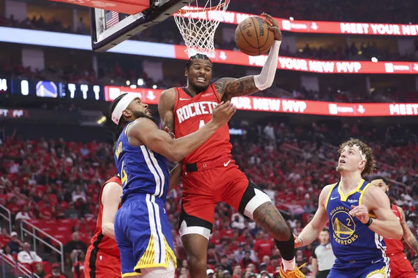 ▲例行賽場均21分的火箭砍將格林，季後賽首戰僅拿7分進帳。（圖／路透）