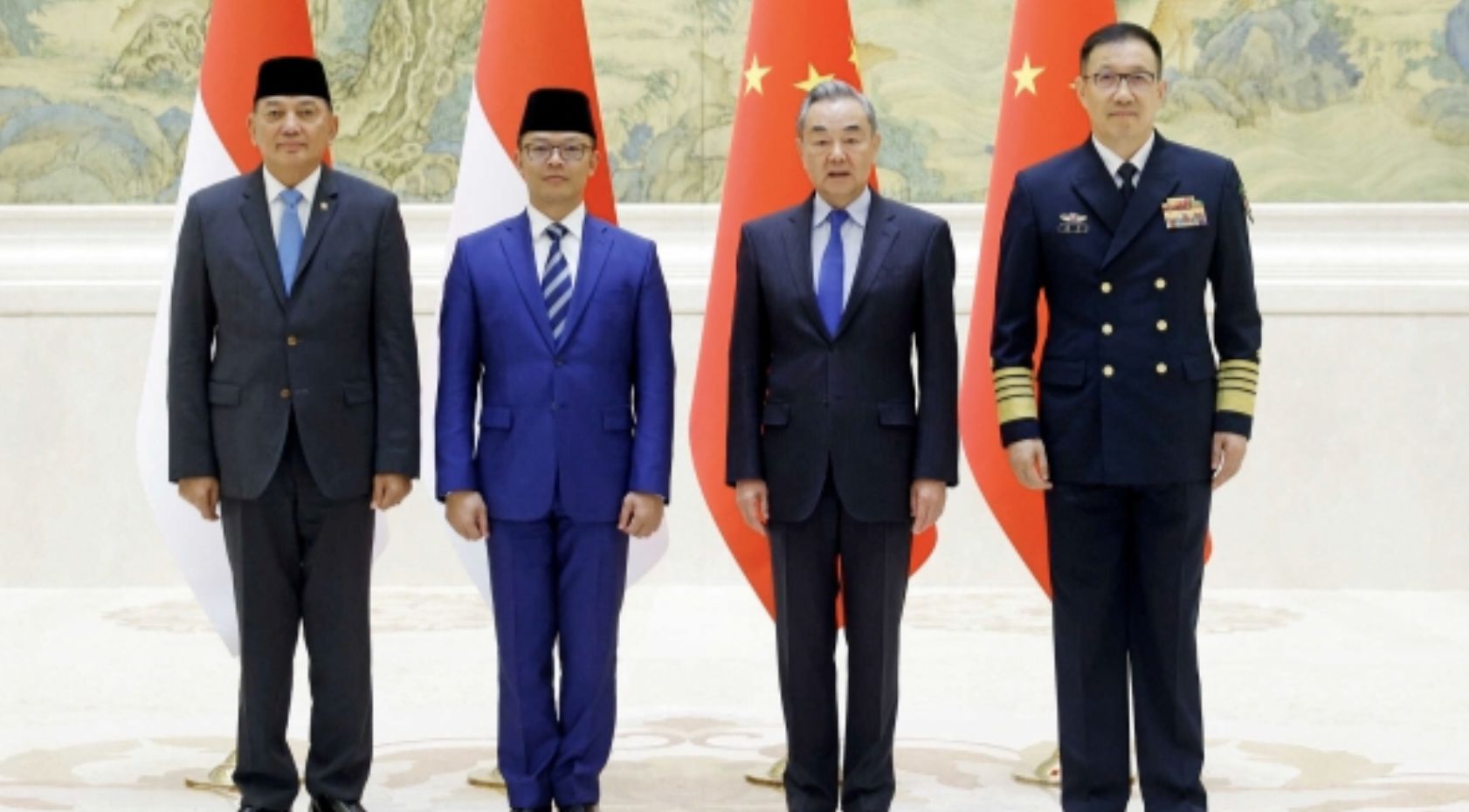 ▲中國印尼外交國防部長級「2＋2」會議。（圖／翻攝央視）