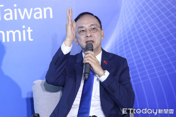 ▲國民黨主席朱立倫出席藍白領袖峰會。（圖／記者林敬旻攝）