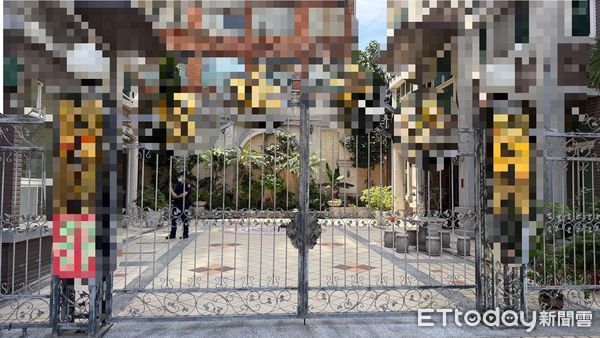 ▲▼陳男墜落到社區大樓一樓             。（圖／記者陳以昇翻攝）