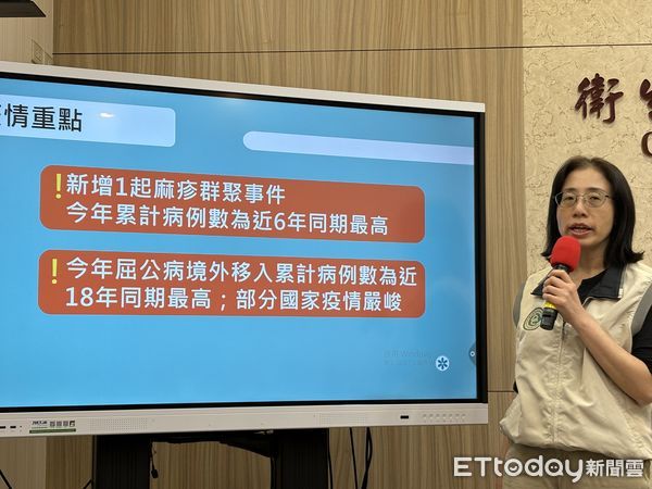 ▲▼疾管署疫情中心副主任李佳琳說明最新疫情。（圖／記者洪巧藍攝）