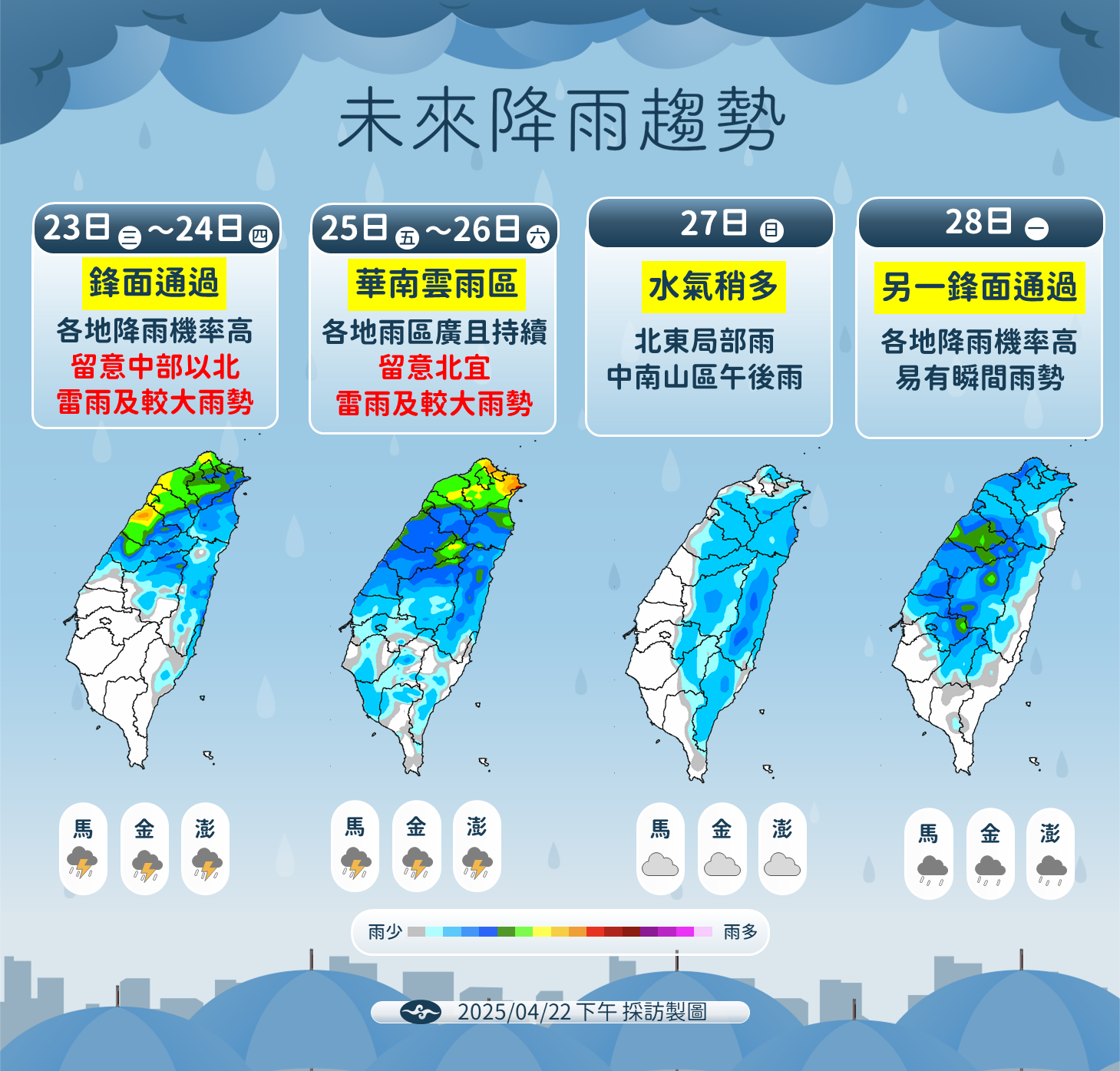 ▲▼未來一周天氣趨勢。（圖／氣象署提供）