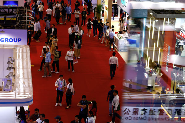 ▲▼2025年4月，中國廣東省廣州舉行的中國進出口商品交易會。（圖／路透）