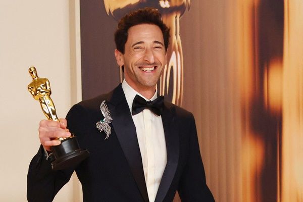 ▲安德林布洛迪（Adrien Brody）以《粗獷派建築師》第二次獲得奧斯卡影帝。（圖／路透）