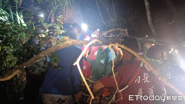 ▲信義鄉人和村40歲男子巡水時跌落12米溪谷受傷，幸運獲救。（圖／記者高堂堯翻攝）