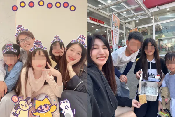 ▲▼阿翔女兒「水中倒頭栽掙扎」Grace嚇壞跳水救命。（圖／翻攝自Facebook／Out Of Control 媽咪Grace）