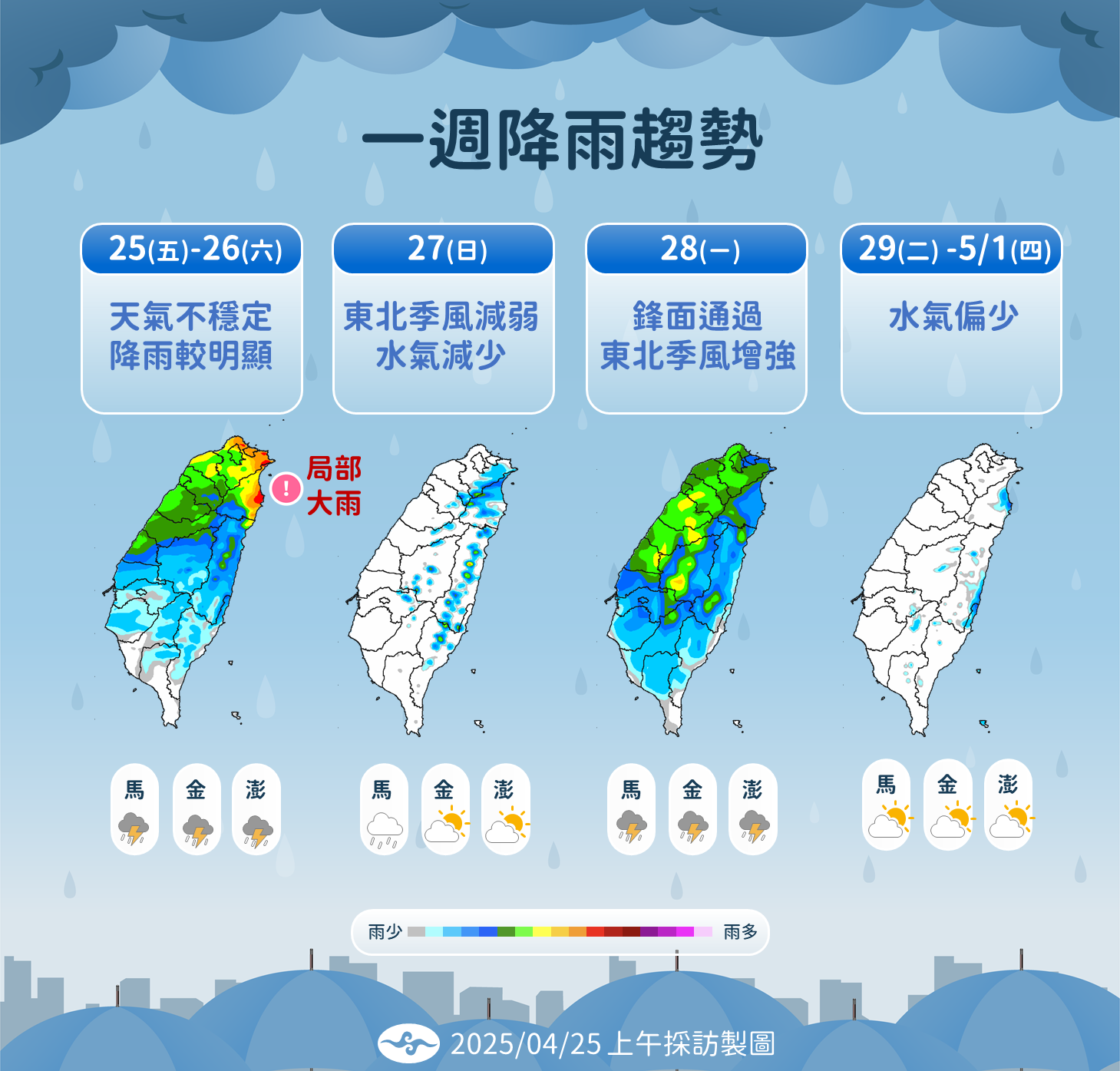 ▲▼天氣趨勢。（圖／氣象署提供）