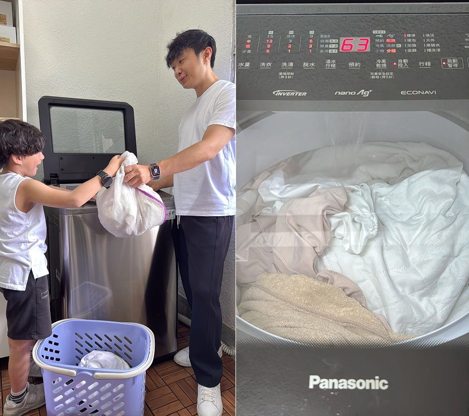 KEN爸日常,直立式溫水洗衣機,Panasonic,Panasonic洗衣機,洗衣神器,洗衣服,家事,家務,爸媽救星,大容量（圖／翻攝自KEN爸IG）