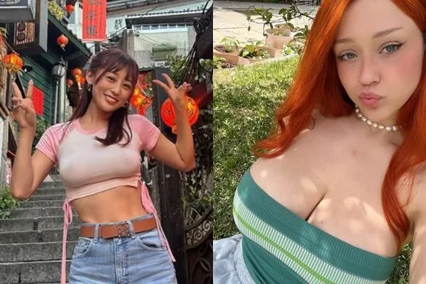 ▲macca、莎賓娜穿比基尼奔跑。（圖／翻攝自macca Instagram）