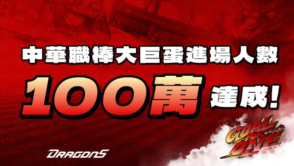 ▲台北大巨蛋進場總人數突破百萬。（圖／味全龍隊提供）