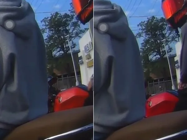 ▲騎士停紅燈當街「摩槍管」。（圖／翻攝自高雄大寮大小事社團）