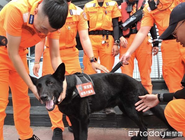 ▲東部分署歡送偵搜犬鐵諾退休。（圖／記者楊漢聲翻攝）