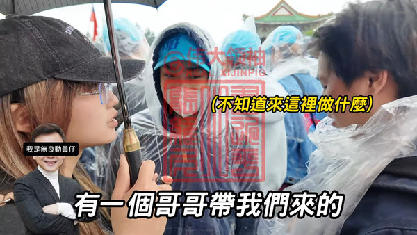 ▲▼藍白426集結凱道20萬人　驚見一群「鄭正鈐藍帽」越南籍移工。（圖／翻攝「偉大領袖XIJINPIG」YouTube）
