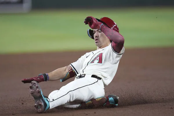 ▲台美混血球星卡洛爾（Corbin Carroll）今天大秀跑壘能力。（圖／達志影像／美聯社）