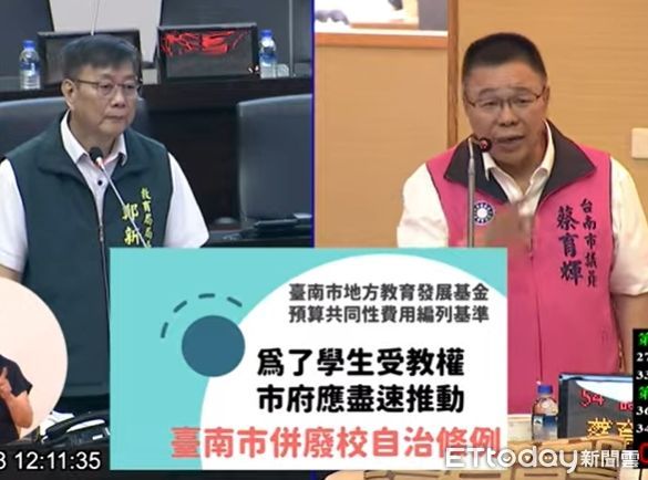 ▲台南市議會28日前進行「因應少子化台南市取消自由學區」專案報告，市議會國民黨團要求教育局重新劃分學區、訂定廢校及併校標準，推出過渡期配套措施。（圖／記者林東良翻攝，下同）