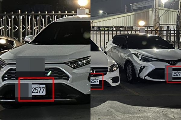 ▲其他三台車的車牌全是「2577」。（圖／翻攝自臉書／路上觀察學院）