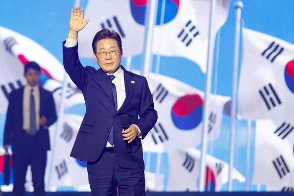 ▲▼李在明在共同民主黨黨內初選中勝出，確定代表該黨參選總統。（圖／達志影像）