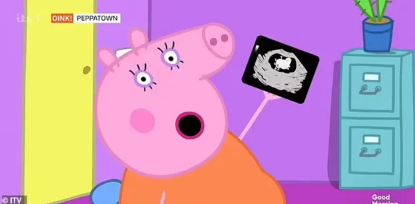 ▲《粉紅豬小妹》豬媽媽宣布懷孕後，近日又曝光寶寶性別。（圖／翻攝自X）