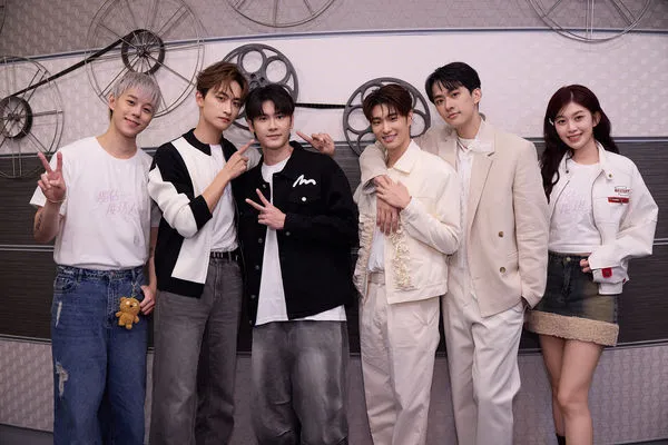 ▲《獨佔接班人》孫麥傑、毛祁生、張家陞、朴靖恆、徐瑋澤、紀欣伶出席結局終映會。（圖／LINE TV提供）