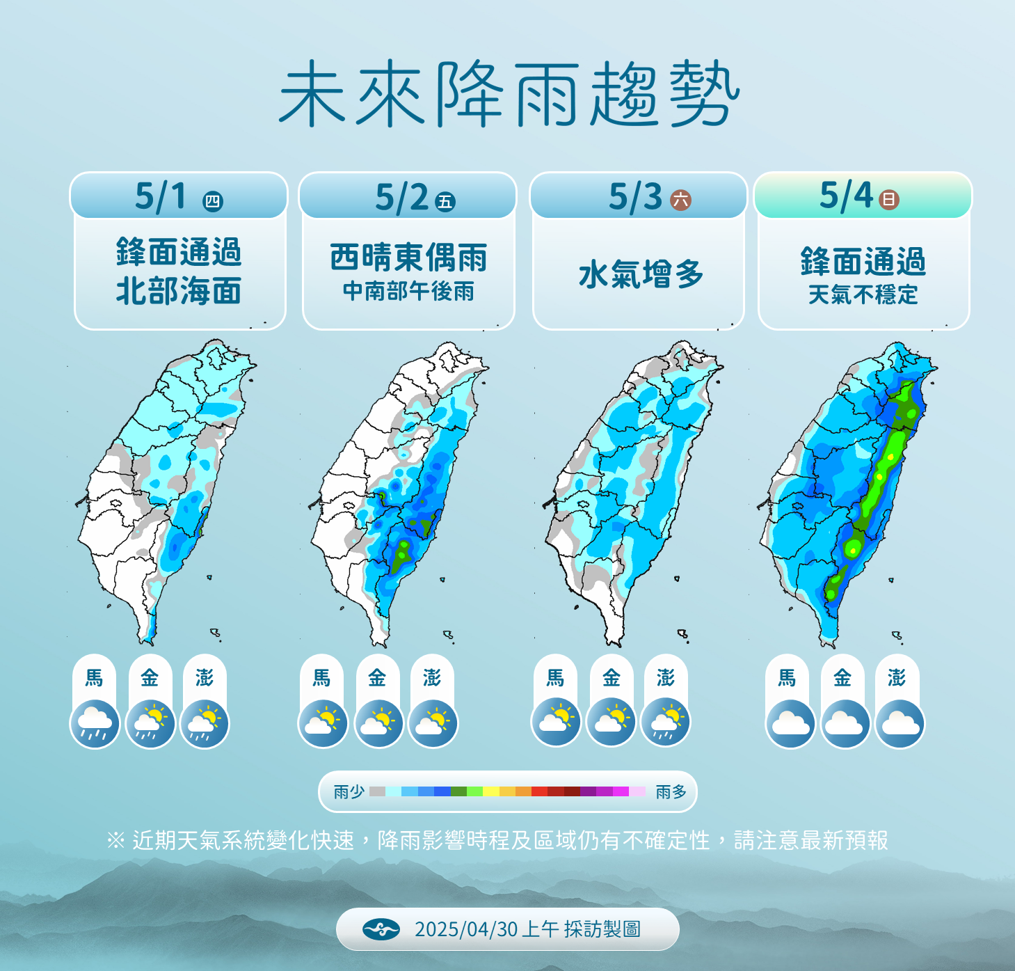 ▲▼未來一周天氣。（圖／氣象署提供）