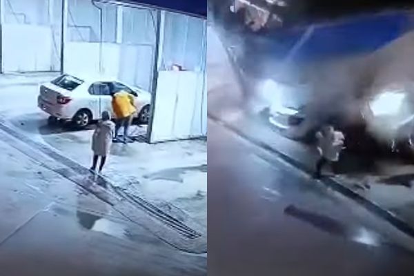 ▲▼洗車遇死劫！山崩突襲壓垮加油站　一家四口3死1重傷。（圖／翻攝自YouTube／TRT Haber）