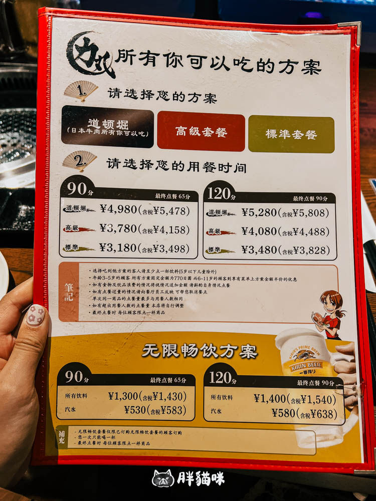 ▲▼日本大阪燒肉吃到飽推薦【炭火燒肉力丸心齋橋店】。（圖／部落客胖貓咪的奇幻旅程授權提供）