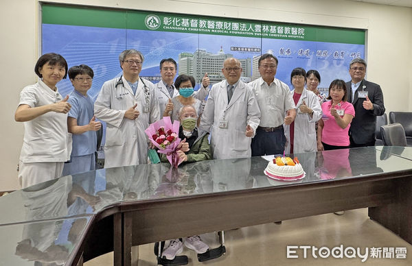 ▲雲林基督教醫院今日為廖爺爺慶生舉辦感恩重生會。（圖／記者游瓊華翻攝）