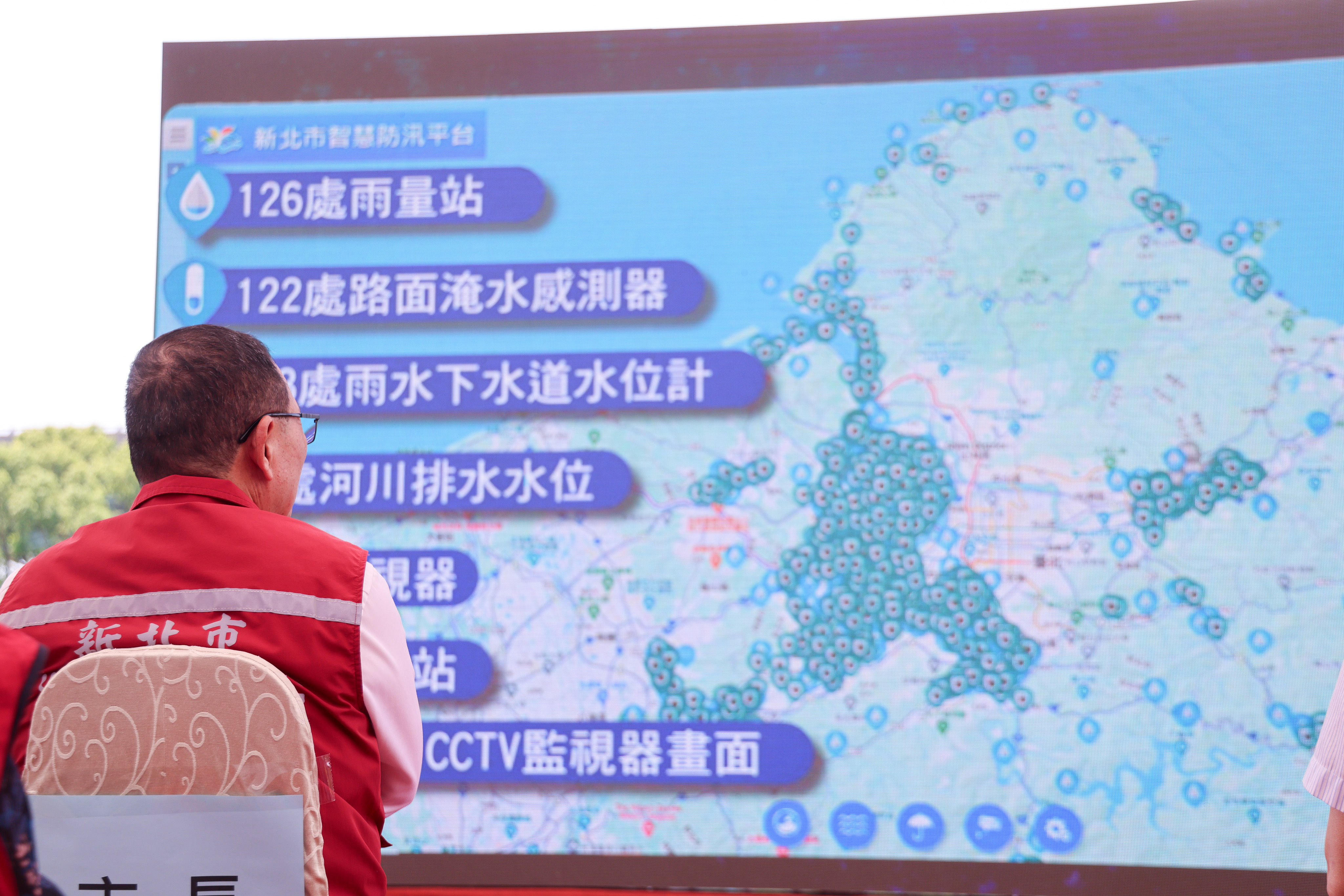 ▲侯友宜視察防汛演習 推動智慧韌性城市。（圖／新北市水利局提供）