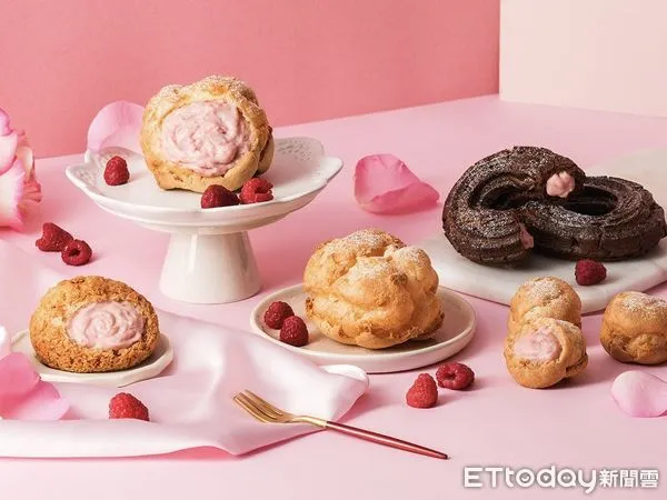 ▲▼beard papa’s5月限定新口味「玫瑰覆盆子泡芙」 。（圖／beard papa’s提供）