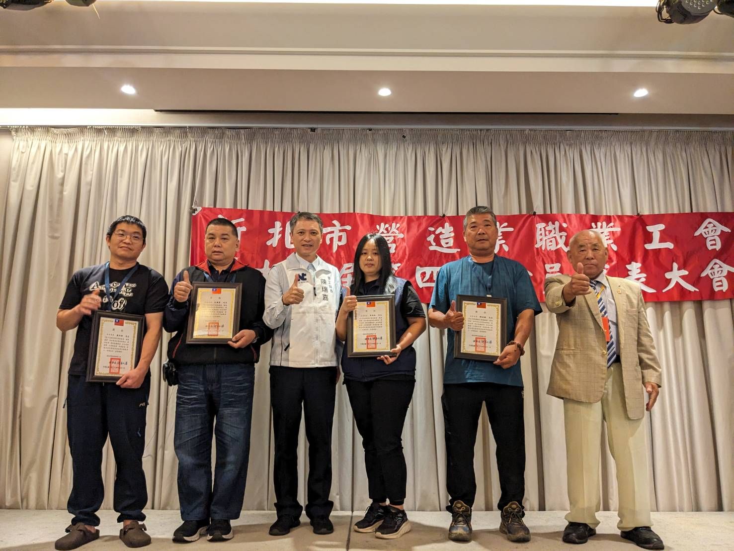 ▲新北勞工局長赴營造工會 勞動節強化職安宣導。（圖／新北市勞工局提供）